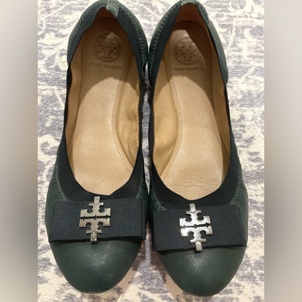 Green Tory Burch Flats